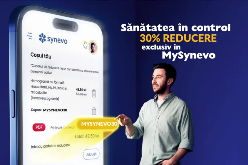 Sănătatea în control: 30% reducere exclusiv în MySynevo